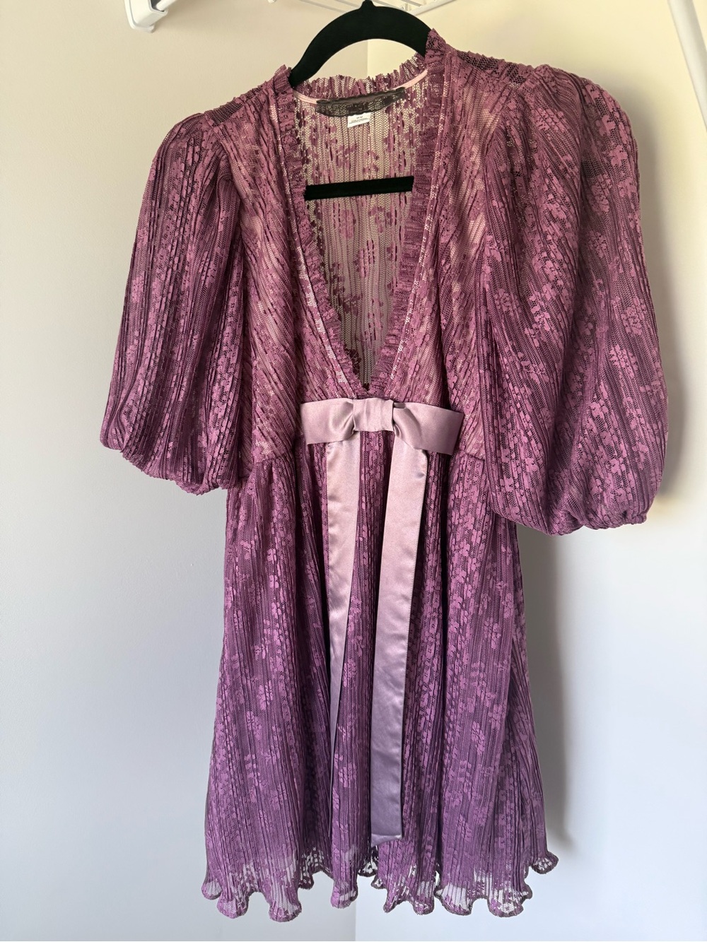 Kimchi Blue Lavender Purple Mini Dress with Satin Bow size M, NWOT